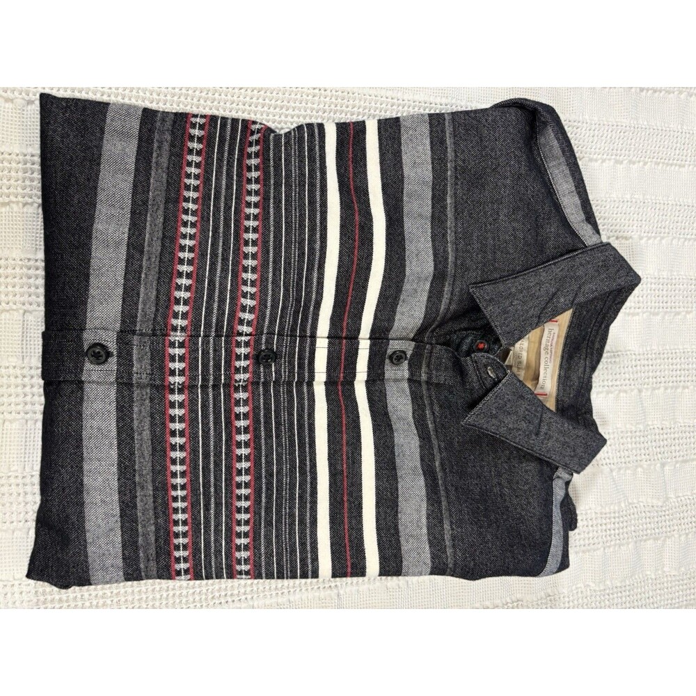 BR Heritage Blanket Stripe Men’s Large Tall Button Down Gray Slim Fit Southwest - Picture 14 of 14